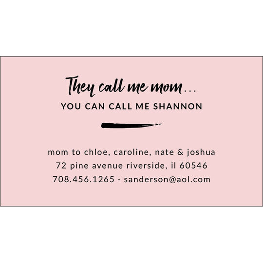They Call Me Mom Contact Cards - Raised Ink